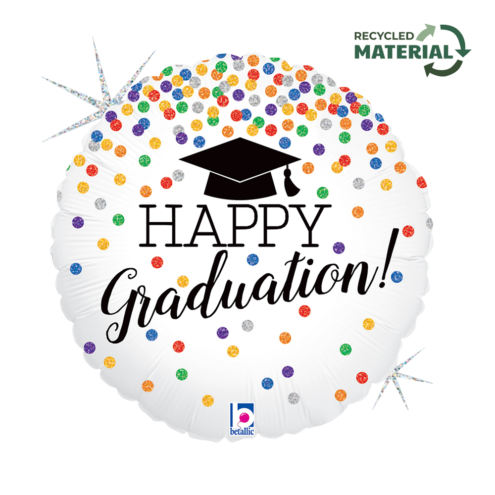 Happy Graduation Glittering Confetti - 18 inch - Betallic