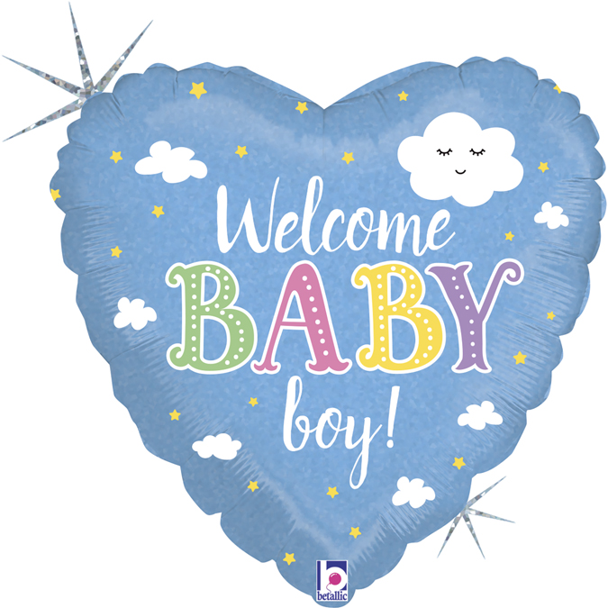 Welcome Baby Boy - Cloud - 18 inch - Betallic