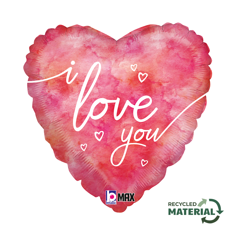 I Love You - Watercolor - 18 inch - Betallic