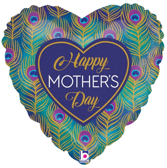 [36955] Happy Mothersday - Peacock - 18 inch - Betallic