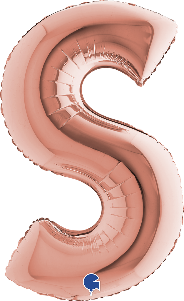 [3823RG-P] Letter S - Rose Gold - 40 inch - Grabo