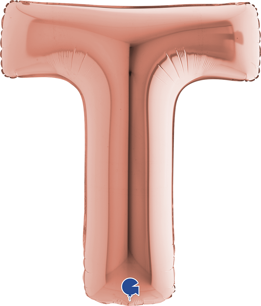 [3923RG-P] Letter T - Rose Gold - 40 inch - Grabo