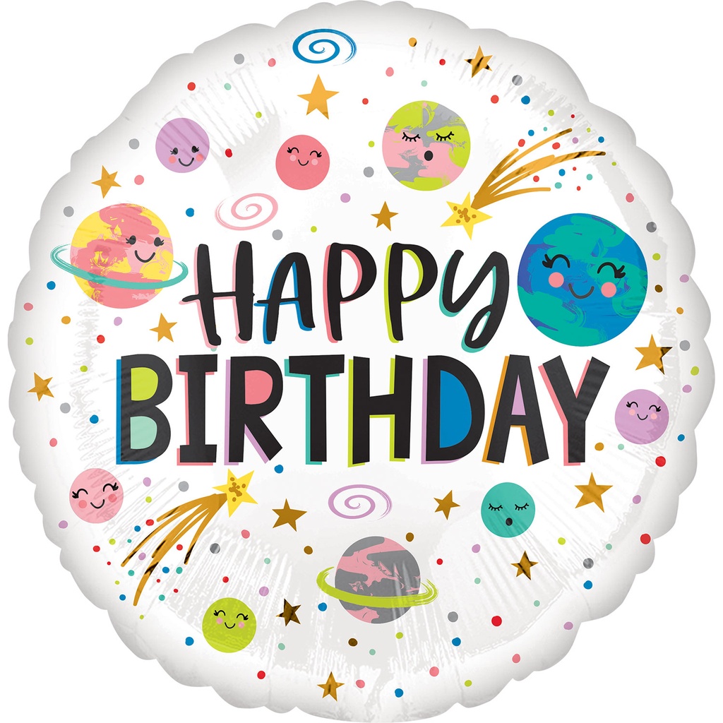 Happy Birthday - Smiling Galaxy - 17 inch - Anagram