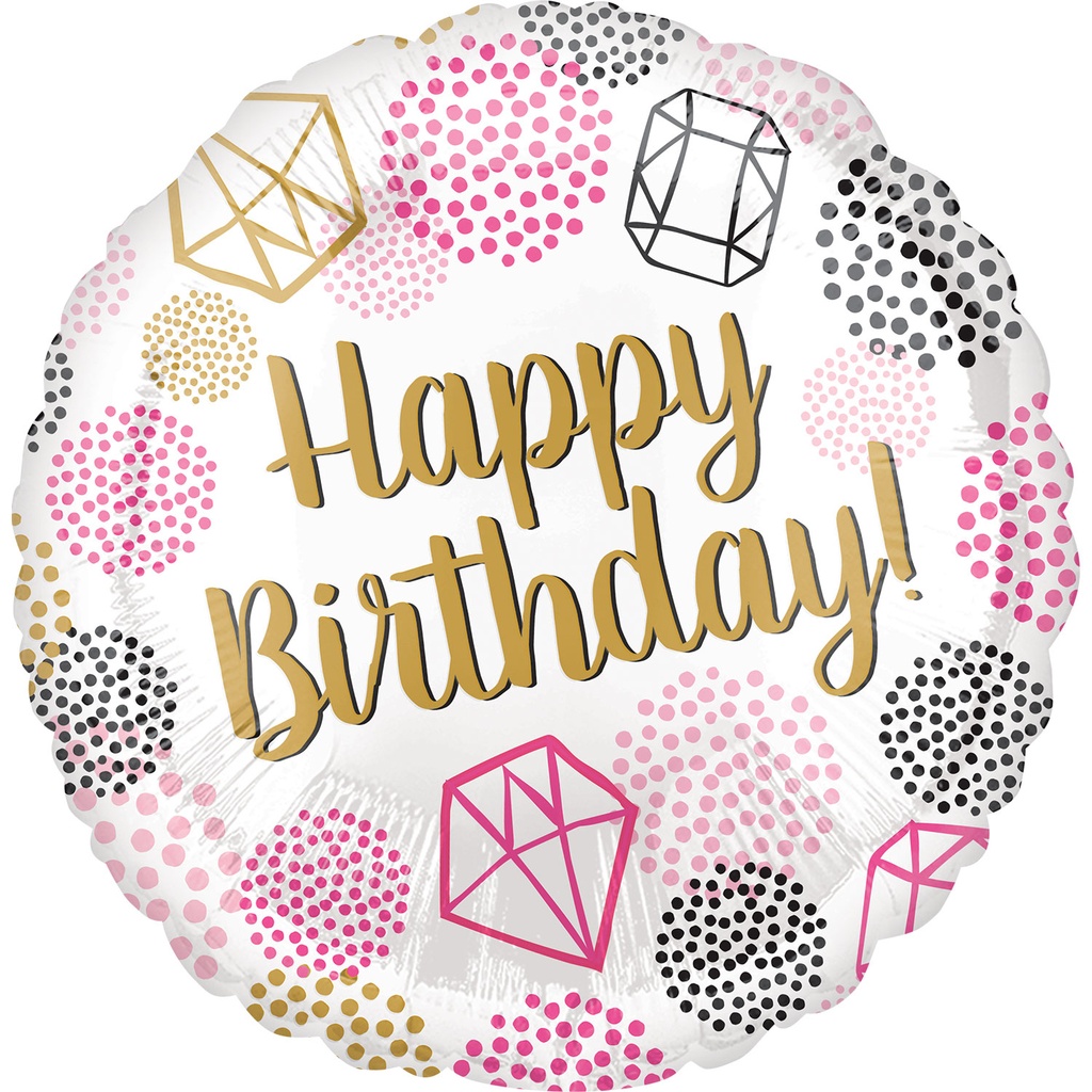 Happy Birthday - Gems Diamonds - 17 inch - Anagram