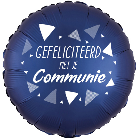 [399601] Gefeliciteerd Met Je Communie - Satin Luxe Navy - 18 inch - Anagram