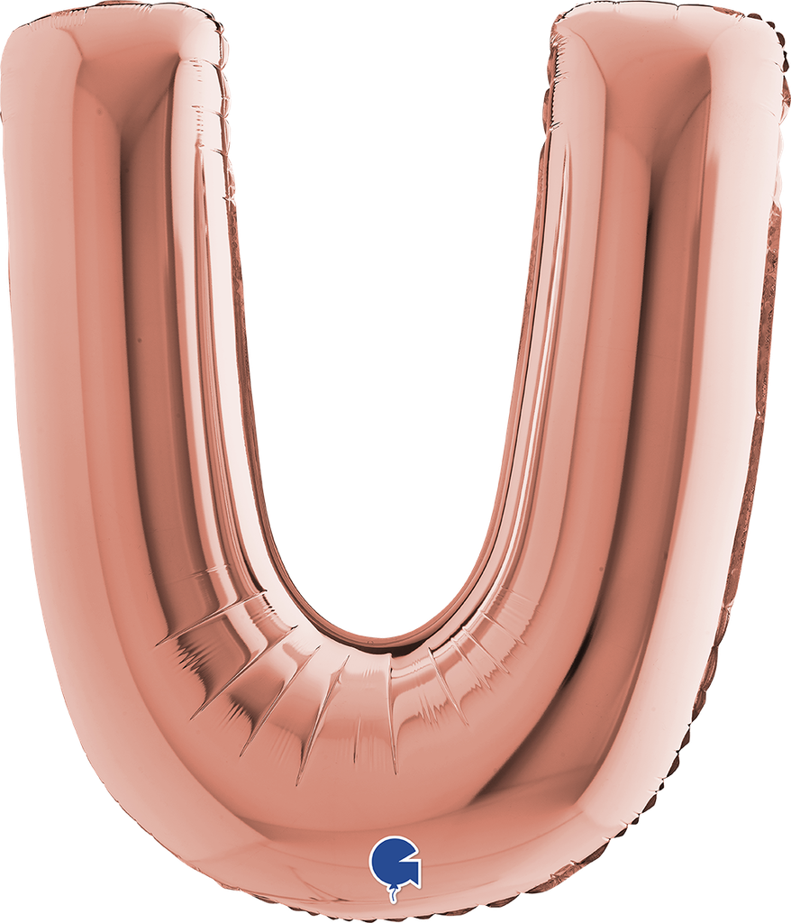 [4023RG-P] Letter U - Rose Gold - 40 inch - Grabo