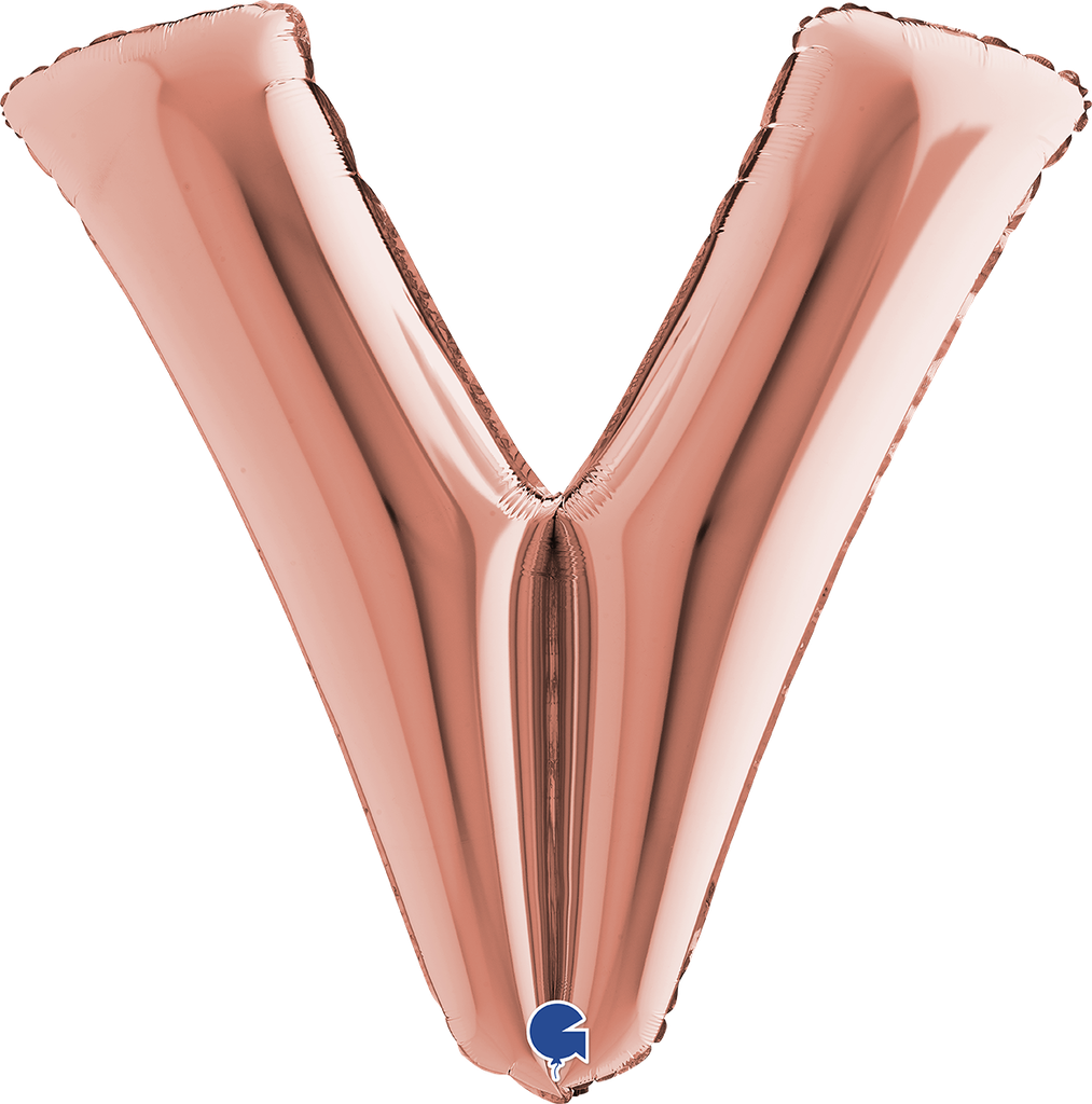 [4123RG-P] Letter V - Rose Gold - 40 inch - Grabo