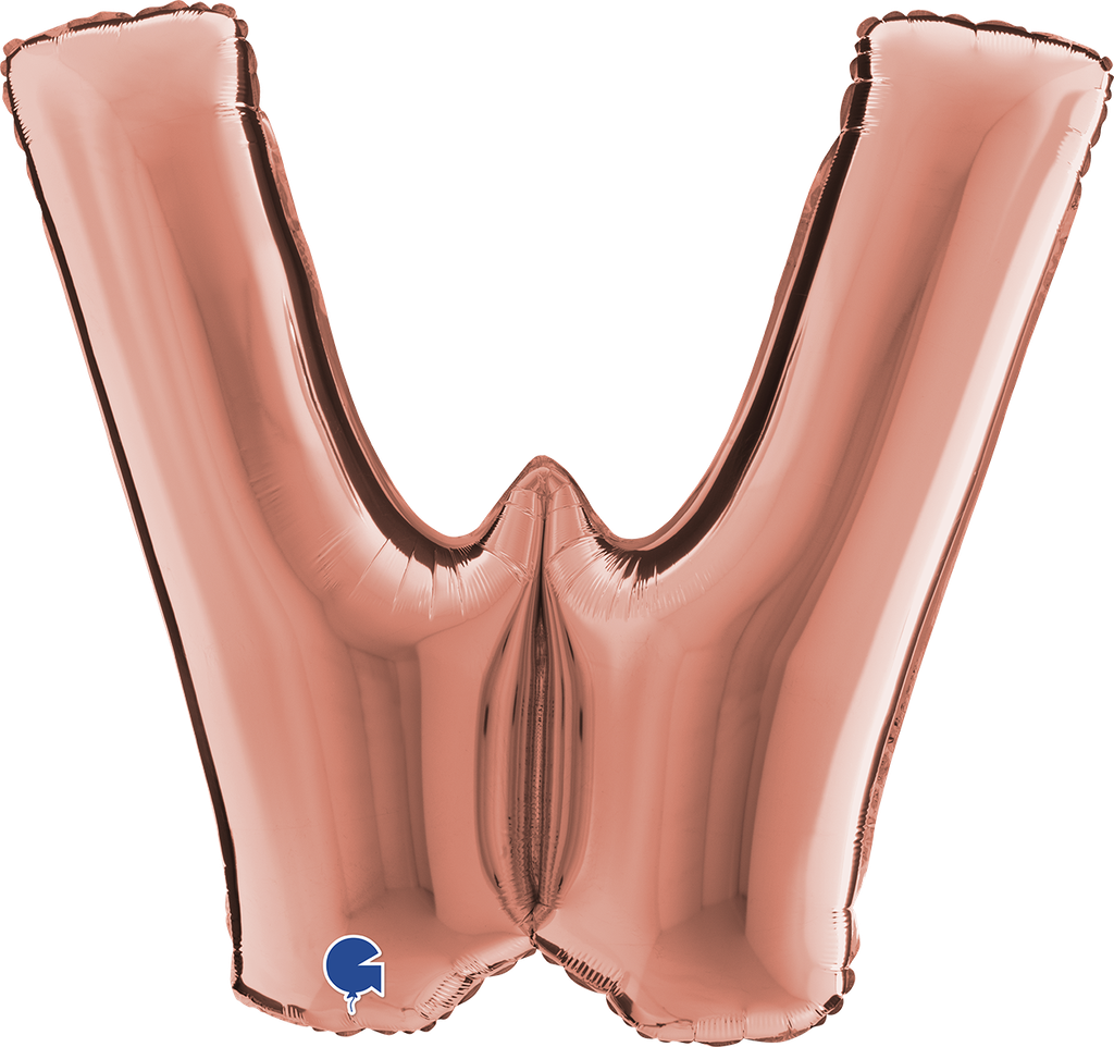 [4223RG-P] Letter W - Rose Gold - 40 inch - Grabo
