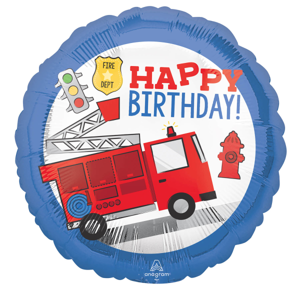 [42804] Happy Birthday - Fire Truck - 17 inch - Anagram