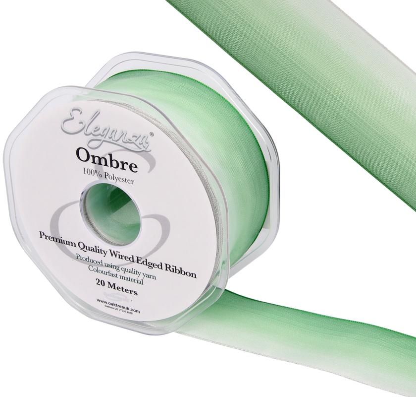 Ombre Ribbon - Green - 38mm x 20m