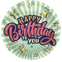 Happy Birthday - Retro Stars - 18 inch