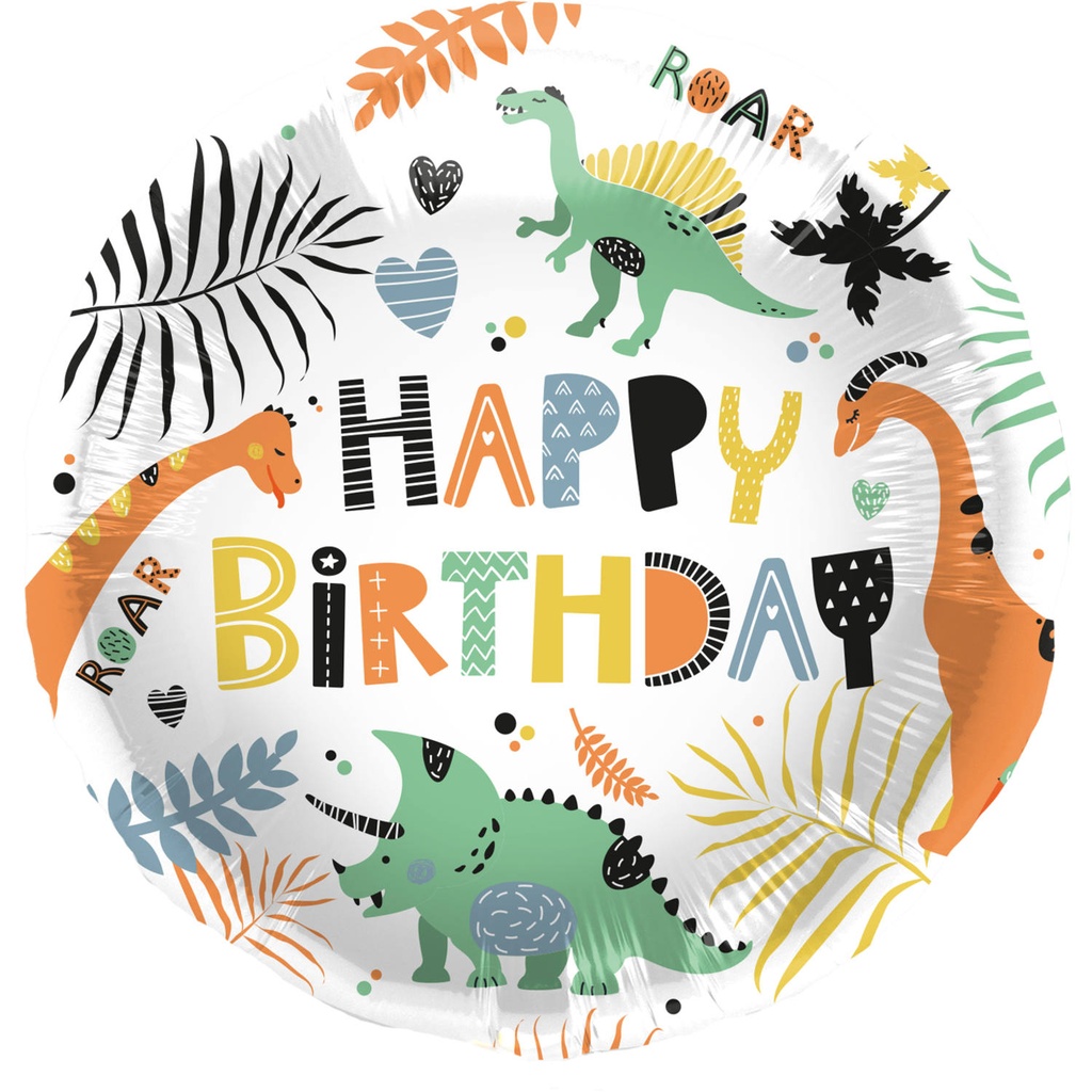 Happy Birthday - Dino Roar - 18 inch