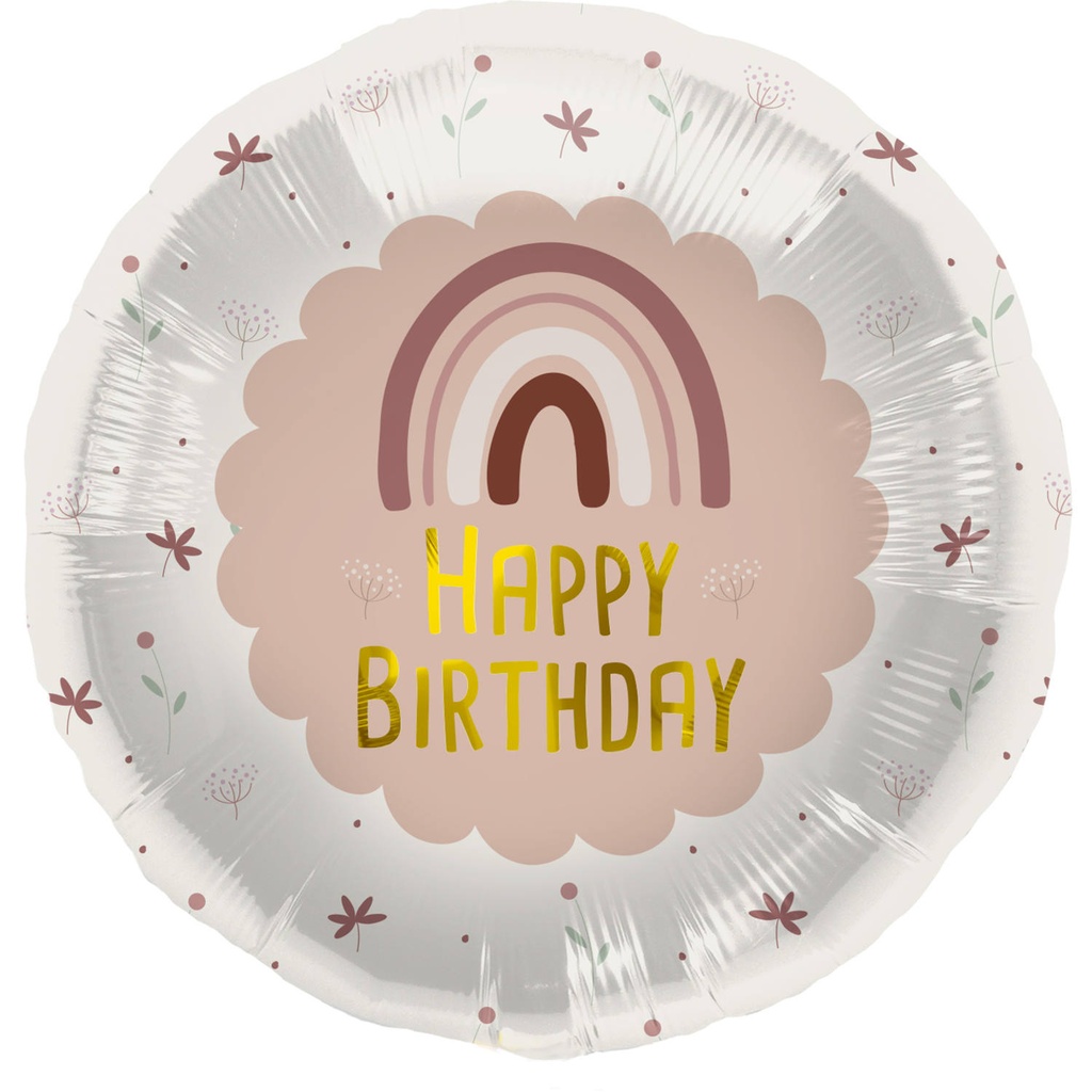 [67931] Happy Birthday - Pink Boho Rainbow - 18 inch