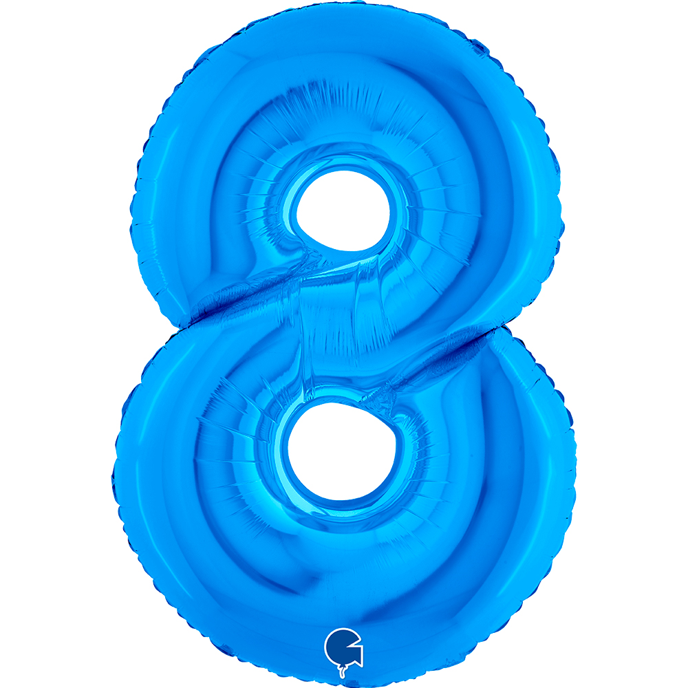 [008B-P] Number 8 - Blue - 40 inch - Grabo