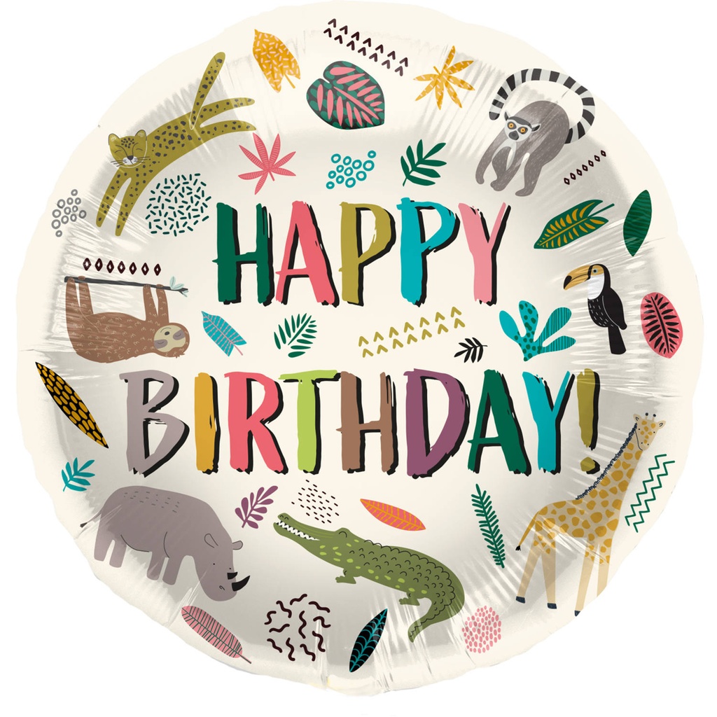 Happy Birthday - Zoo Animals - 18 inch