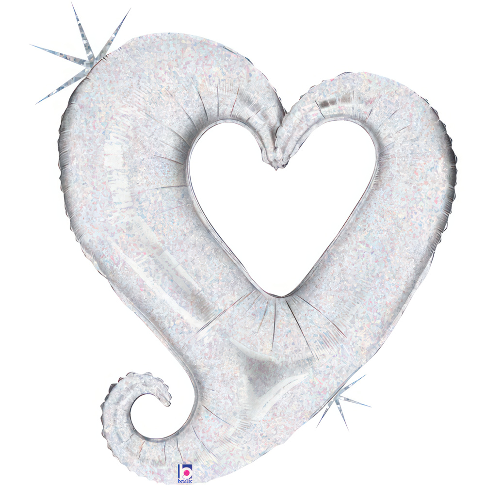 [85126H-P] Chain Heart - Silver - 33 inch - Betallic