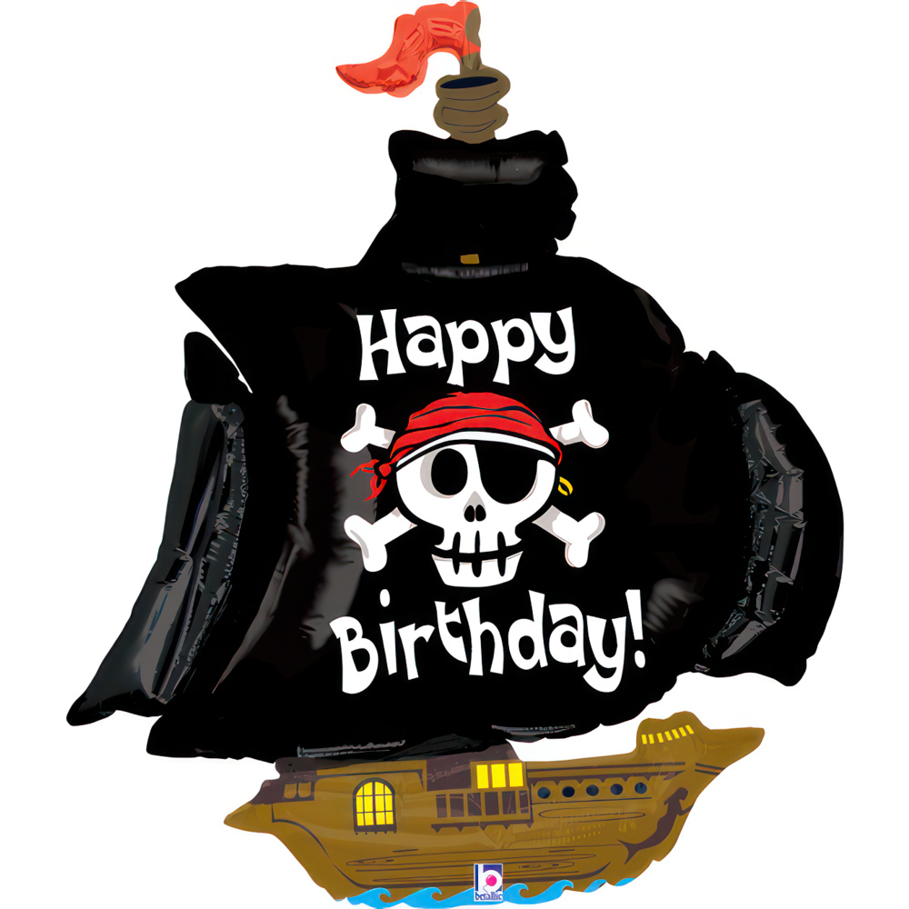 Happy Birthday - Pirate Ship - 34 inch - Betallic