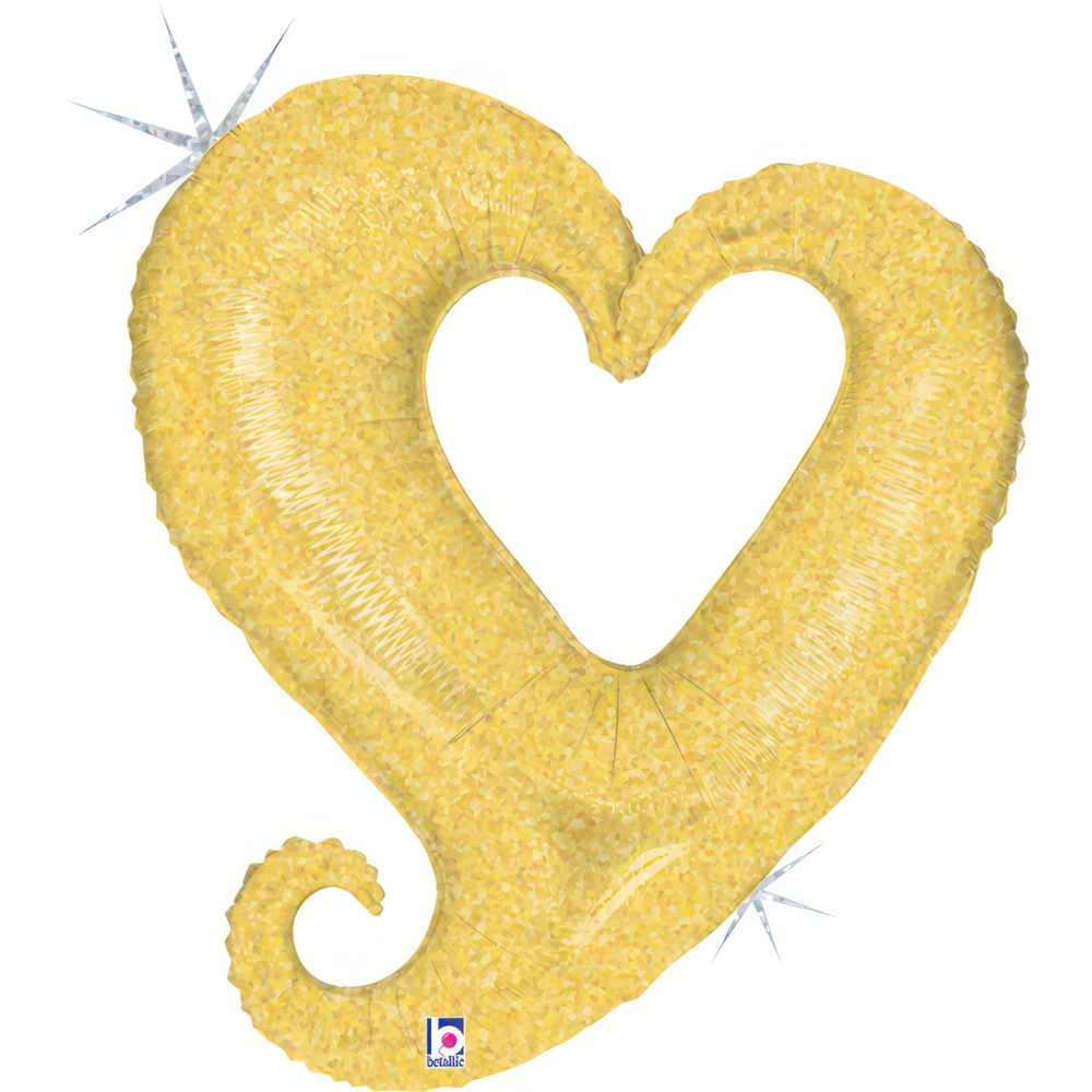 [85797H-P] Chain Heart - Gold - 33 inch - Betallic