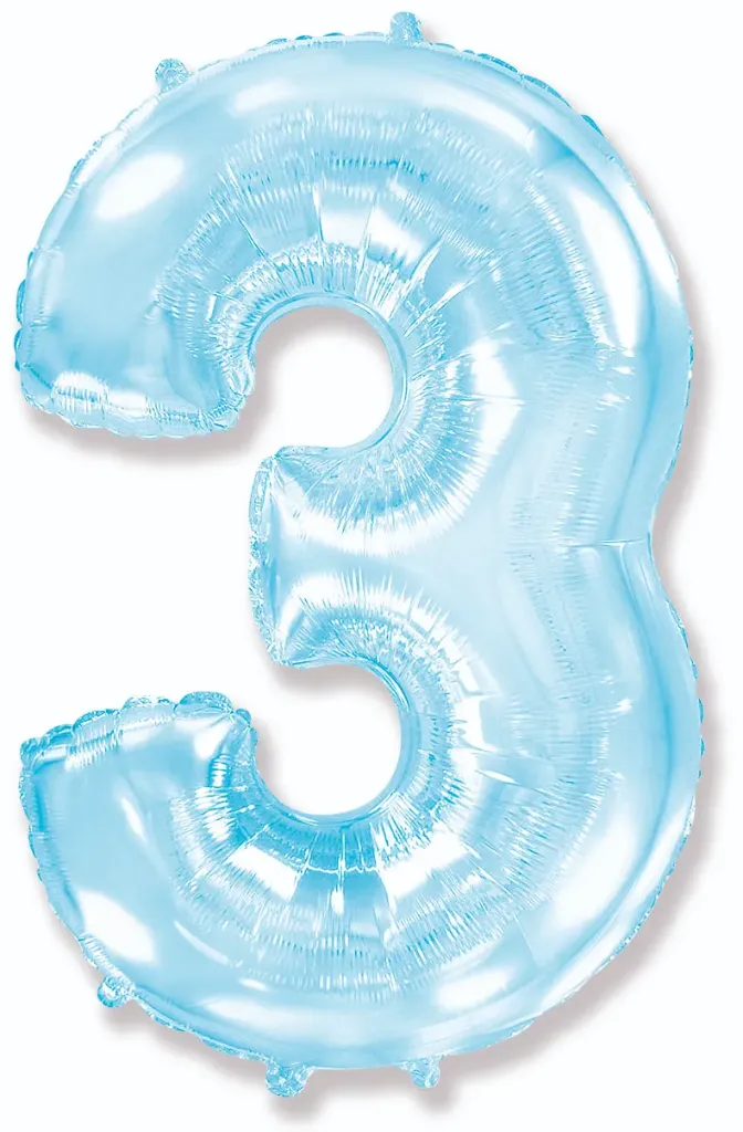 [901763] Number 3 - Pastel Blue - 40 inch - Flex
