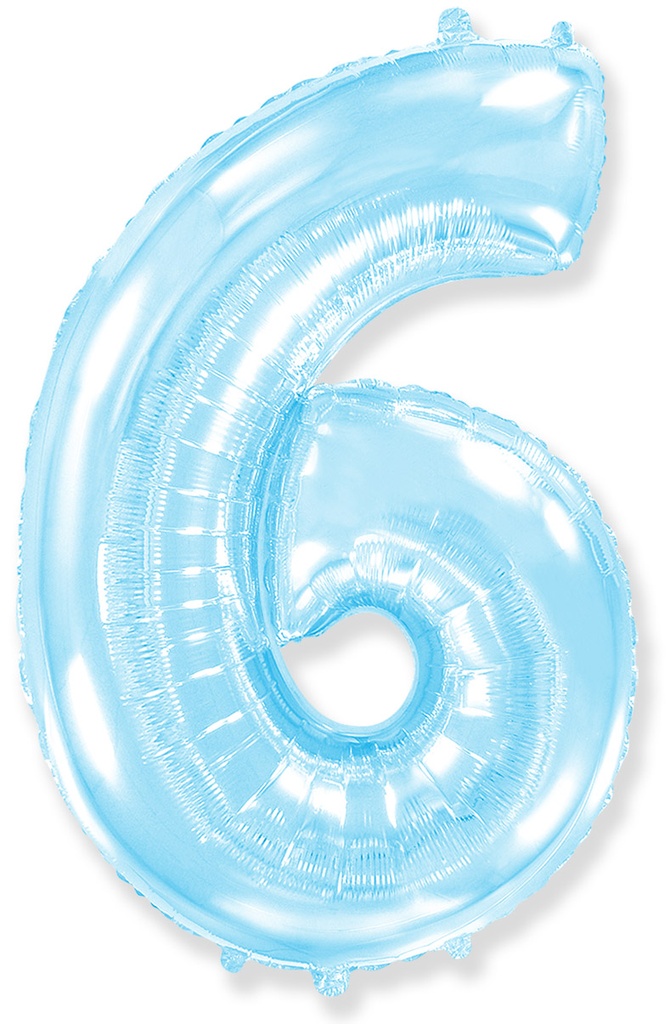 [901766] Number 6 - Pastel Blue - 40 inch - Flex