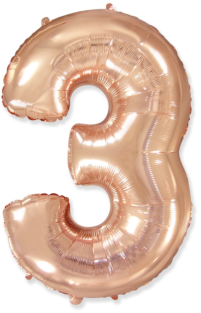 [901813] Number 3 - Rose Gold - 32 inch - Flex