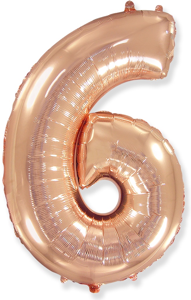 [901816] Number 6 - Rose Gold - 32 inch - Flex