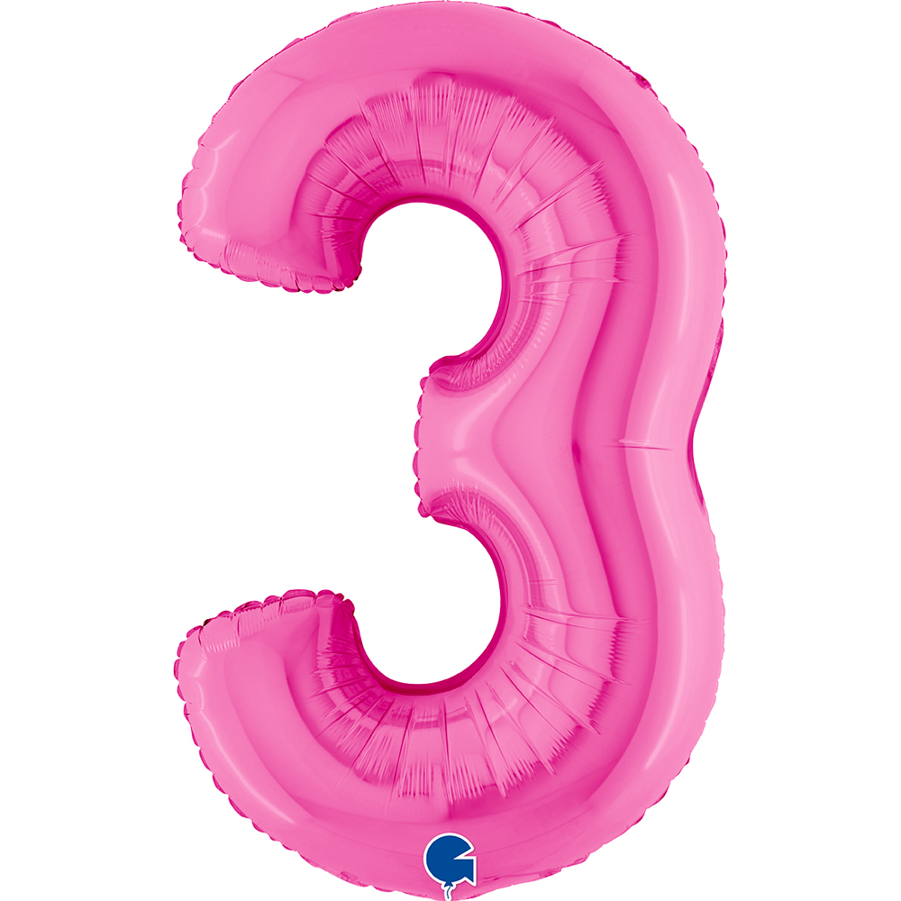 Number 3 - Fuchsia - 40 inch - Grabo