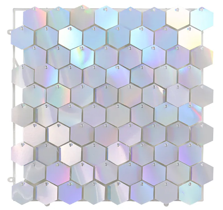 Shimmerwall Hexagon - Connection Round - Dreamy Silver - 6 Stuks