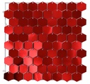 Shimmerwall Hexagon - Connection Round - Mirror Red - 6 St.