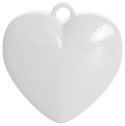 [B609W] Balloon Weight - Heart - White - 6 Pcs
