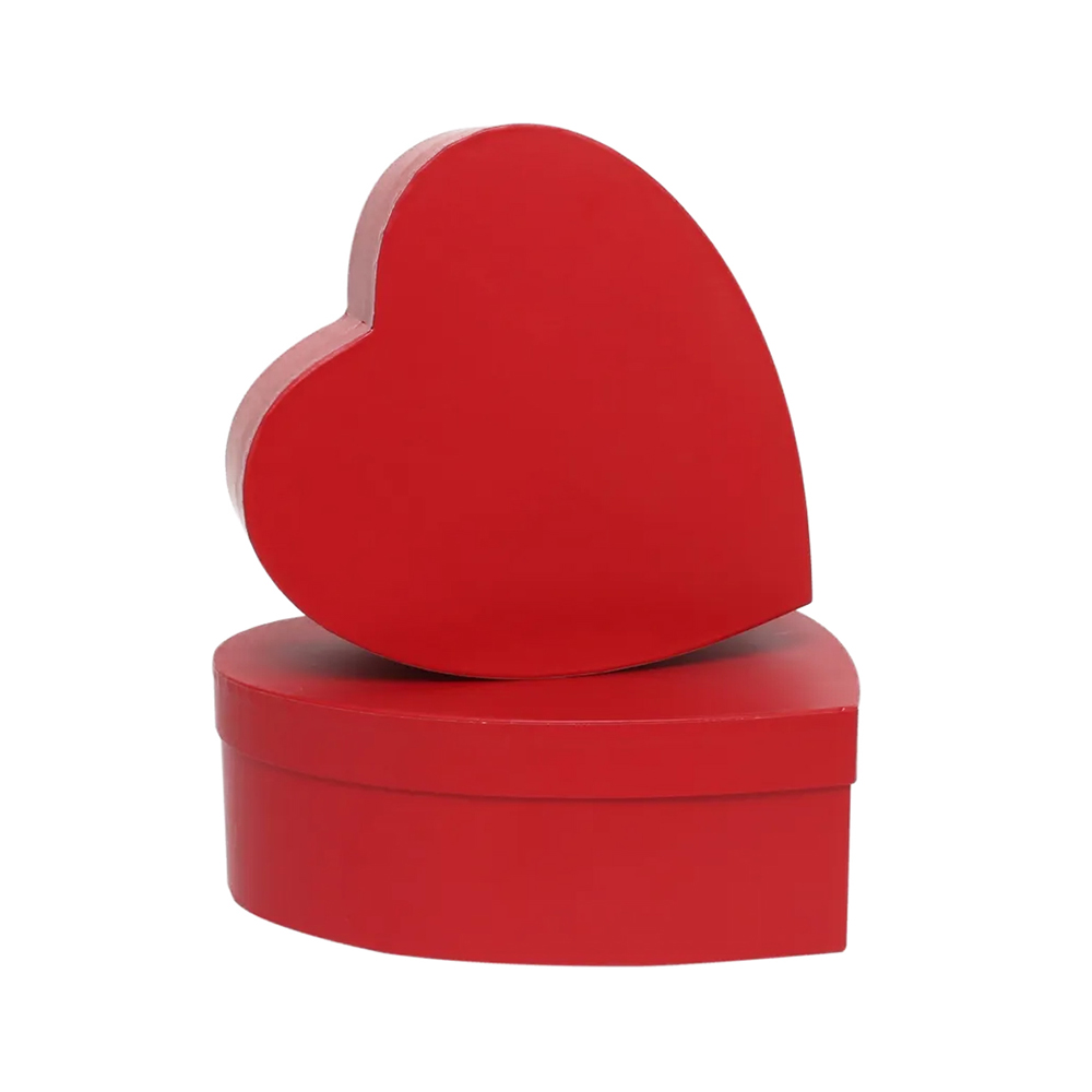 Hat Boxes - Heart Shape Red - Set of 2