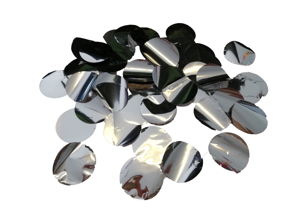[CON23S] Confetti Metallic Round - 20mm - Silver - 250gr