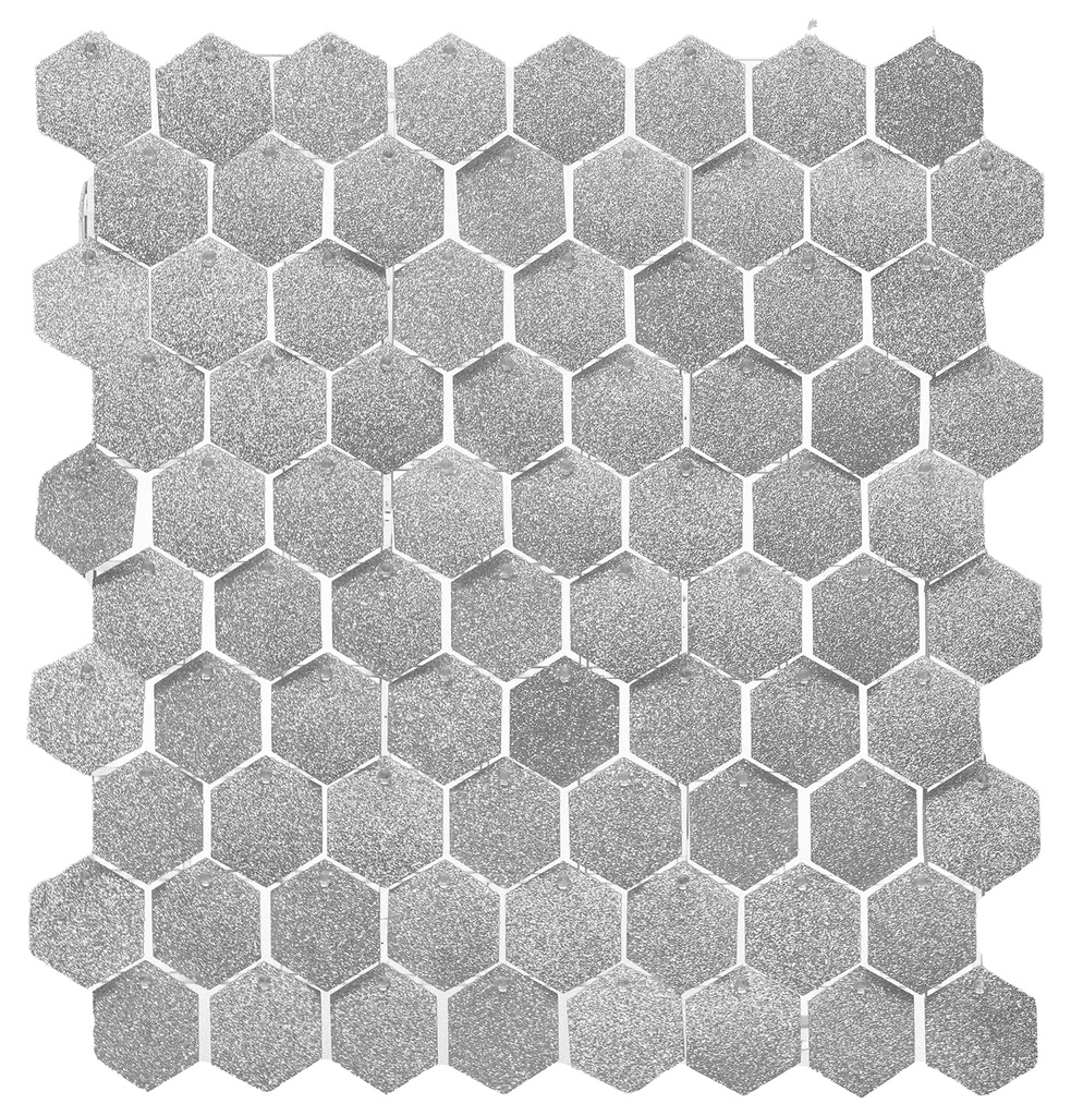 Shimmerwall Hexagon - Connection Square - Glittery Silver - 6 Stuks