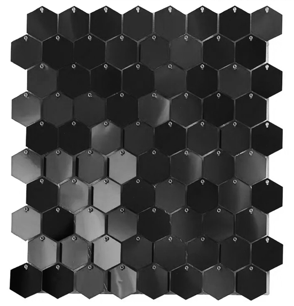 Shimmerwall Hexagon - Connection Square - Mirror Black - 6 Pcs