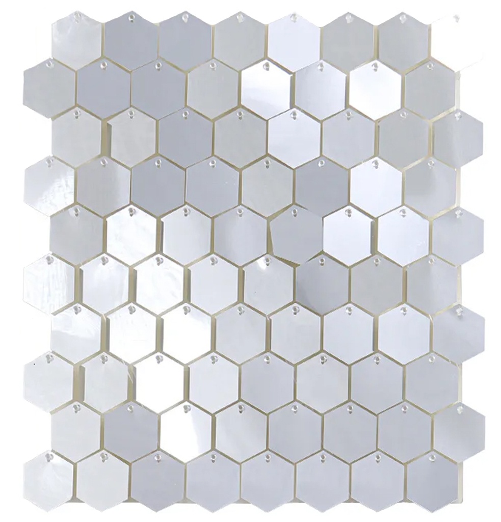 [E448S] Shimmerwall Hexagon - Connection Square - Mirror Silver - 6 Pcs