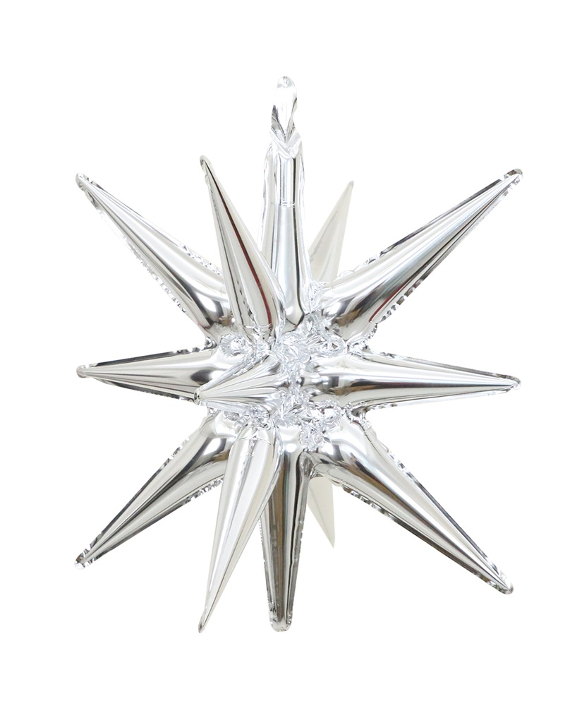 [FG062] Exploding Star - Silver - 27 inch - 5 Pcs