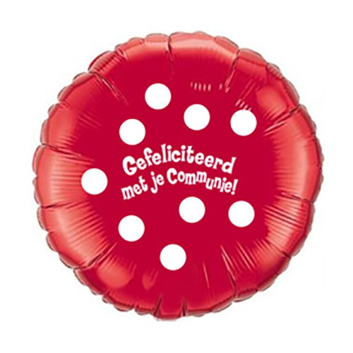 Foil - Communie - Polka Dots - Red - 18 inch