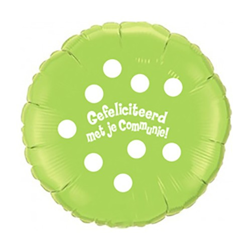 Foil - Communie - Polka Dots - Lime Green - 18 inch