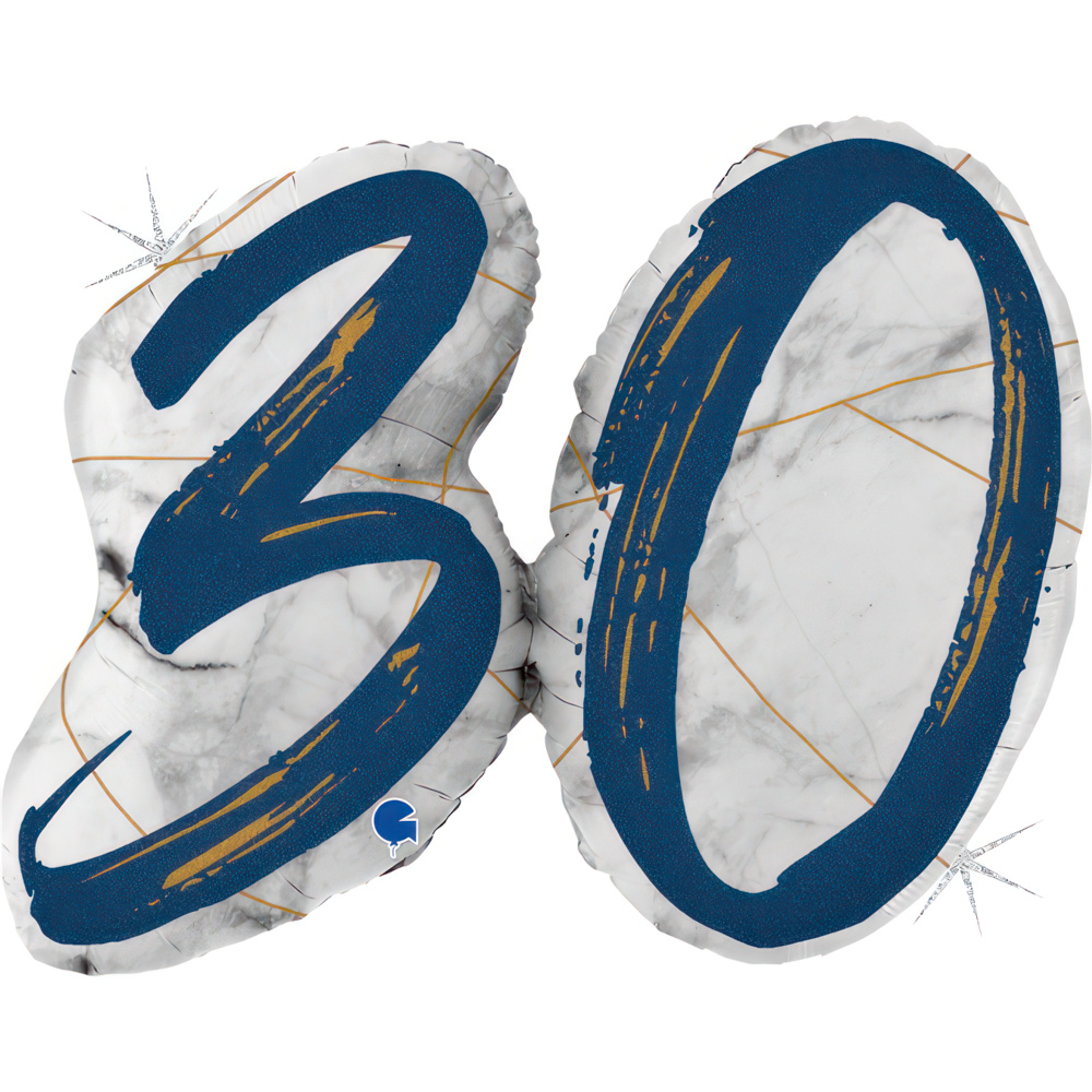 Number 30 - Marble Blue - Shape - 43 inch - Grabo