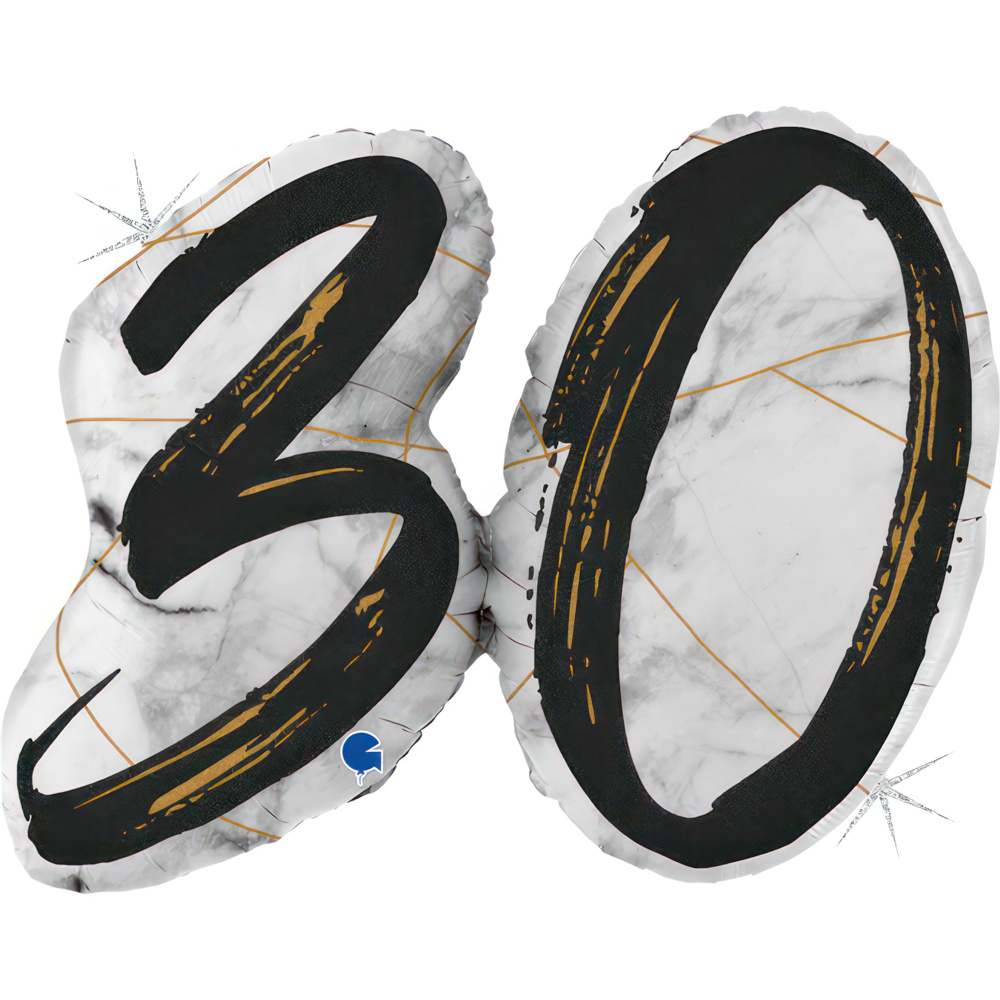 Number 30 - Marble Black - Shape - 43 inch - Grabo