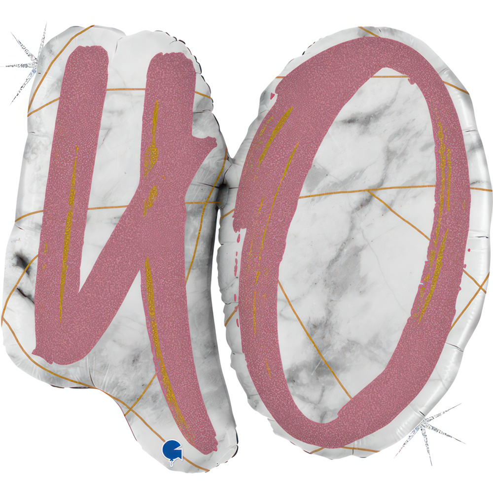 Number 40 - Marble Rose Gold - Shape - 40 inch - Grabo