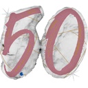 Number 50 - Marble Rose Gold - Shape - 44 inch - Grabo