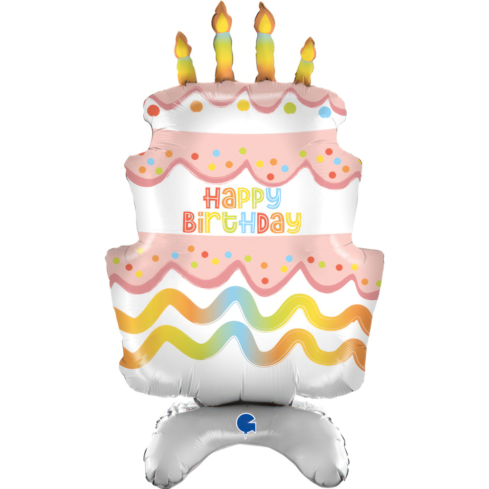 Happy Birthday Cake - Stand Up - 29 inch - Grabo