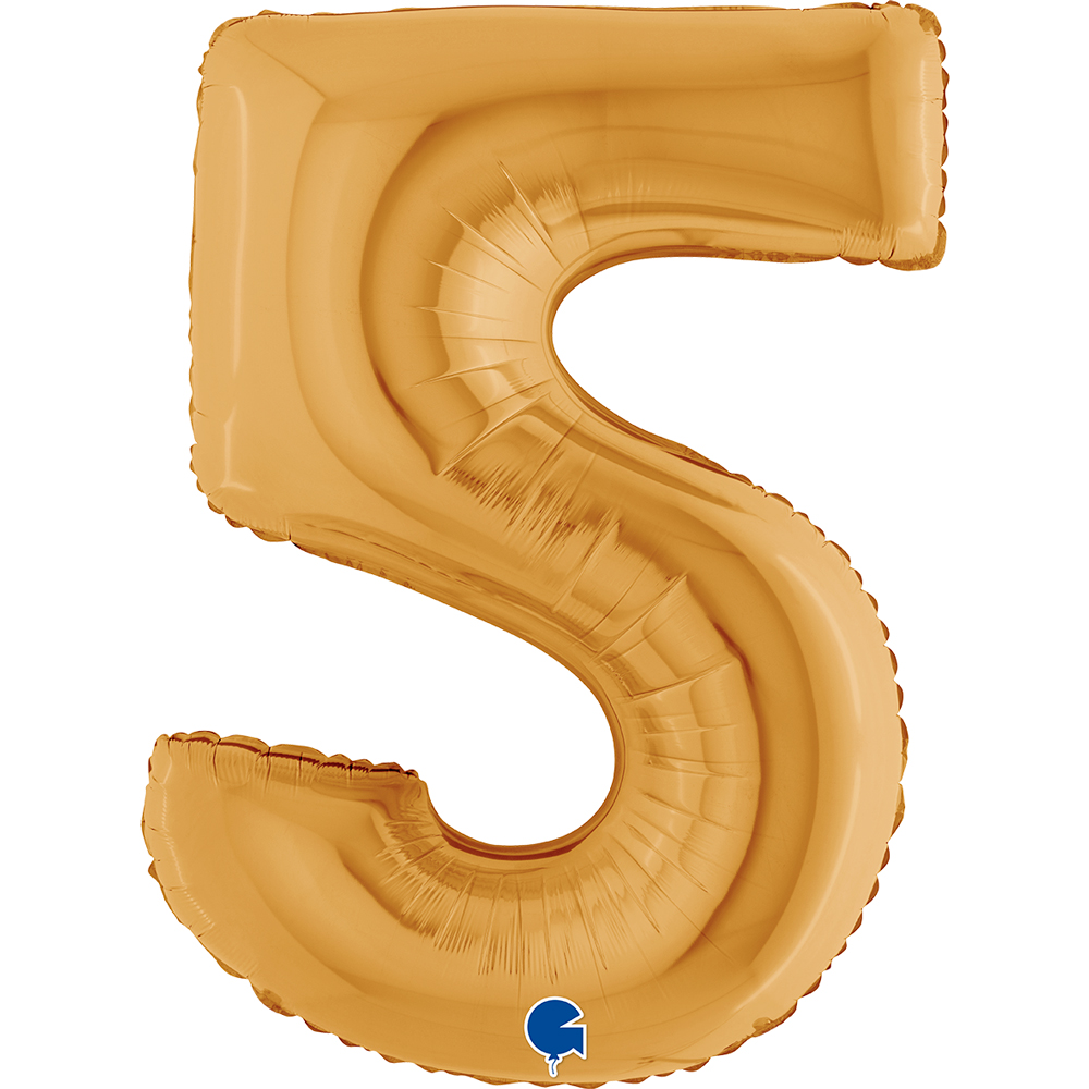 [025G-P] Number 5 - Gold - 40 inch - Grabo