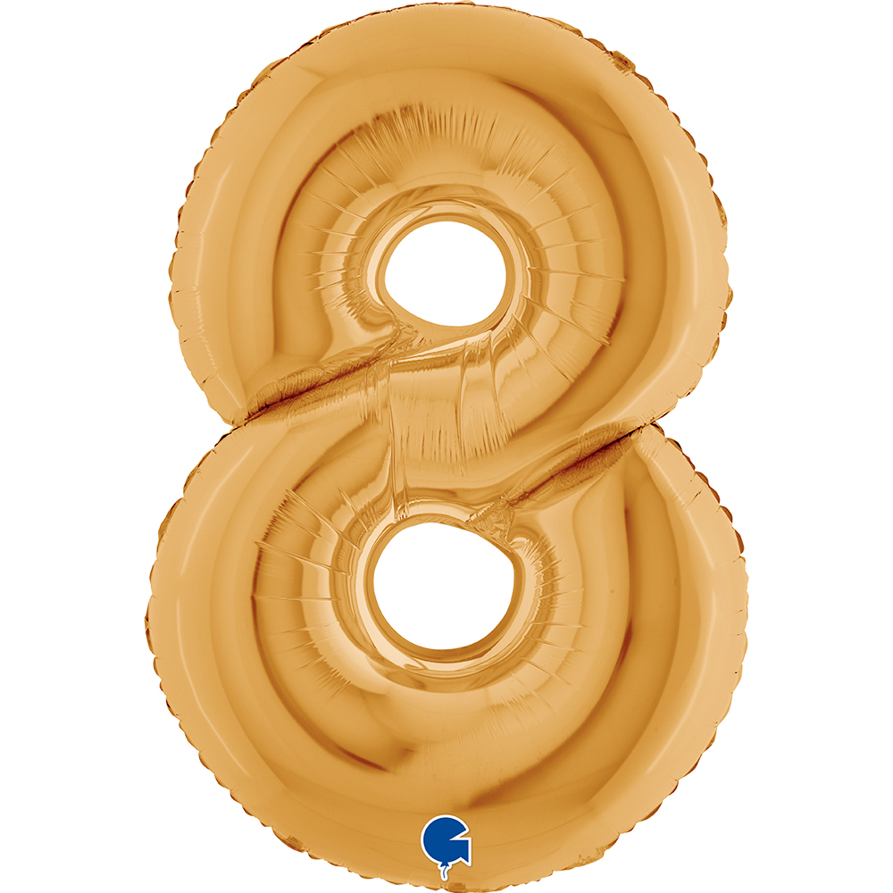 [028G-P] Number 8 - Gold - 40 inch - Grabo