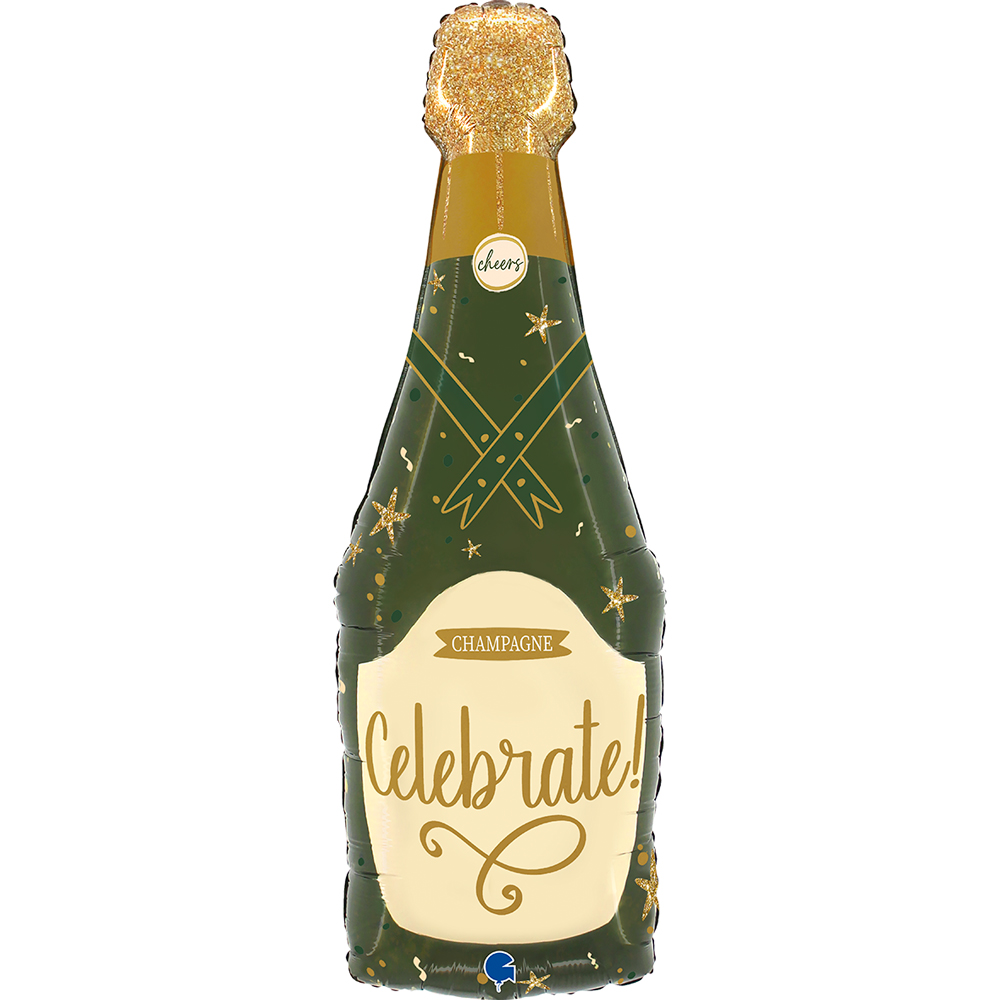 [G72201-P] Celebrate - Sparkle Champagne Bottle - 37 inch - Grabo