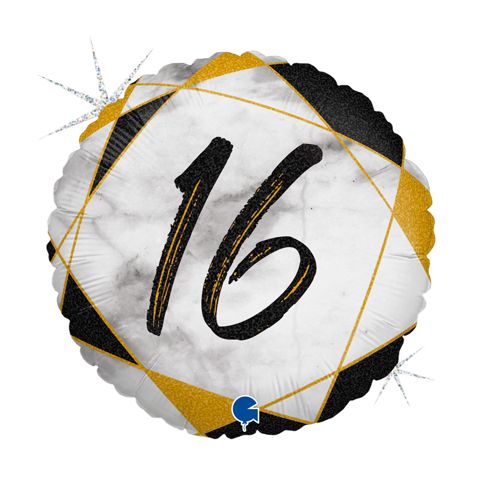 Number 16 - Marble Black - 18 inch - Grabo