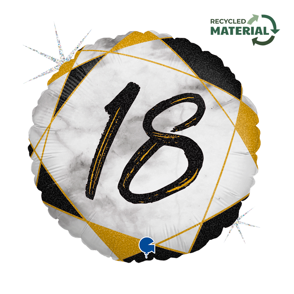 Number 18 - Marble Black - 18 inch - Grabo