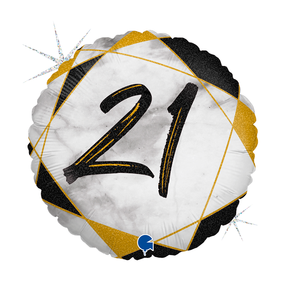 Number 21 - Marble Black - 18 inch - Grabo