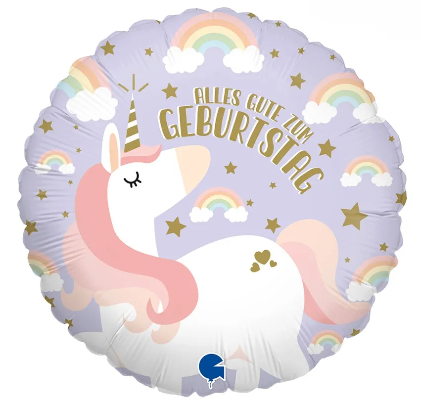 [G78100-P] Alles Gute Zum Geburtstag - Unicorn - 18 inch - Grabo
